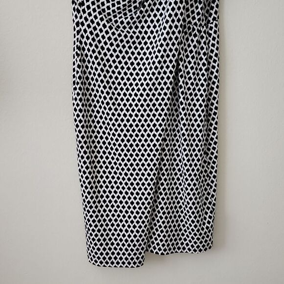 Talbots Black & White Faux-Wrap Dress 3x - Picture 2 of 6